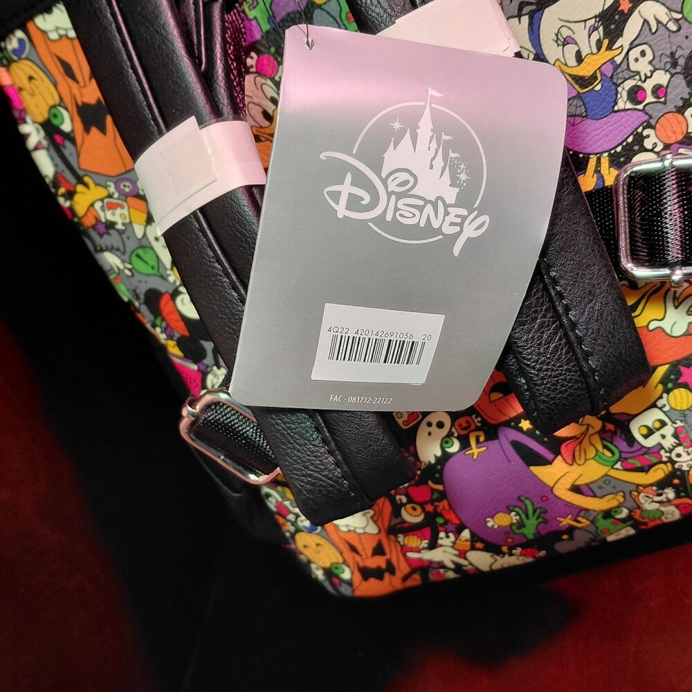 Loungefly Disney Parks Halloween Mickey Ears Mini Backpack Spooky Print NWT - Picture 11 of 15